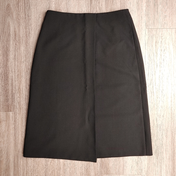 EMPORIO ARMANI Vintage 100% Wool Midi Wrap Pencil Skirt - Picture 2 of 9